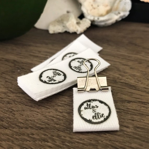 Three-Quarter Inch Ribbon Flat or Folded CUSTOM Twill natural or white Spool REORDER Printed Sew-in Fabric Label