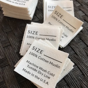 CUSTOM 1.5 Inch CUT Twill Ribbon Flat or Folded, Printed Sew-in Fabric Label natural or white image 6