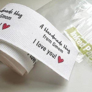 CUSTOM - 1.5 Inch SPOOL Twill Ribbon - Flat or Folded, Printed Sew-in Fabric Label (natural or white)
