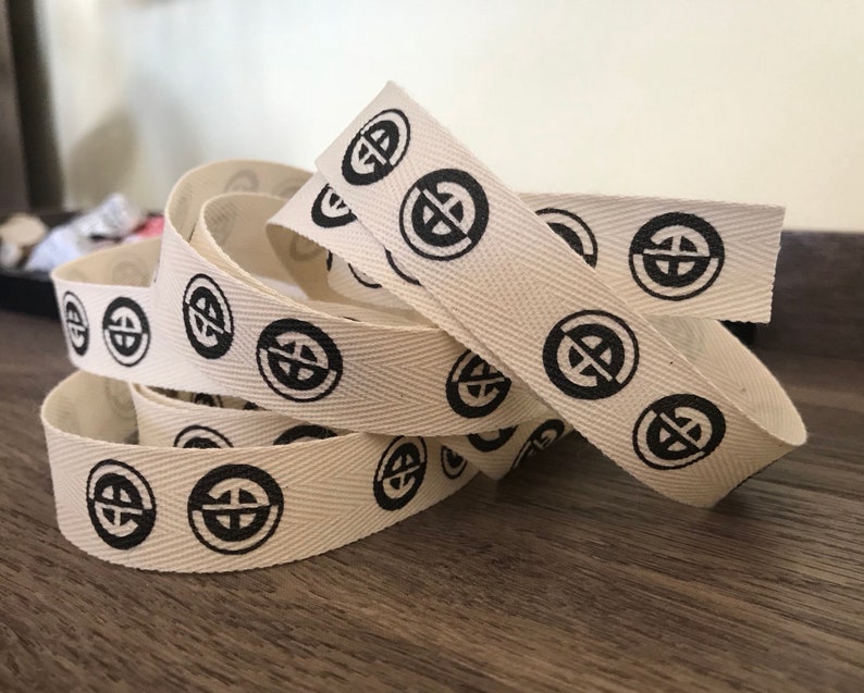 Three-Quarter Inch Ribbon Flat or Folded CUSTOM Twill natural or white Spool REORDER Printed Sew-in Fabric Label