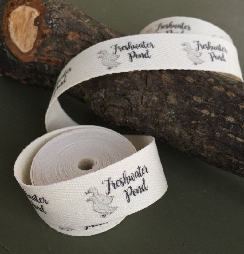 Three-Quarter Inch Ribbon Flat or Folded CUSTOM Twill natural or white Spool REORDER Printed Sew-in Fabric Label