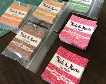 Custom Lip Balm Labels – Waterproof Tube Stickers, Personalized Design & Print: Clear or White