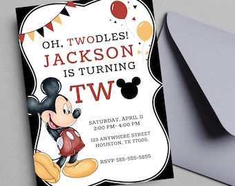 EDITABLE oh twodles invitation Mickey Mouse 2nd Birthday Party Oh Toodles boy Birthday Invitation 2nd Birthday Theme INSTANT DOWNLOAD MKM1