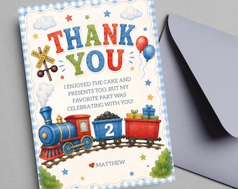 EDITABLE Chugga Chugga Two Two Train 2nd birthday invitation, boy birthday invite, thomas the train birthday invite Printable DIGITAL CC2