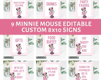 EDITABLE Oh Two-dles Minnie Mouse Signs 2nd Birthday Party Signs oh toodles girl Birthday Invite 2nd Birthday Theme INSTANT DOWNLOAD MM2