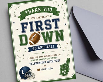 EDITABLE Football 1st Birthday Invitation, First Down First Birthday Invite, Football Party, Boy First Birthday Invite Printable DIGITAL FD1