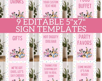 EDITABLE Oh Toodles Minnie Mickey Mouse Clubhouse Donald Pluto Daisy Birthday Party Signs Disney Birthday Theme INSTANT DOWNLOAD MF2