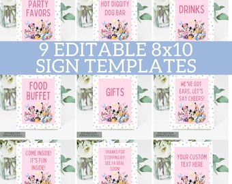 EDITABLE Oh Toodles Minnie Mickey Mouse Clubhouse Donald Pluto Daisy Birthday Party Signs Disney Birthday Theme INSTANT DOWNLOAD MF2