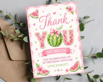 EDITABLE One in a Melon 1st Birthday Invitation, Watermelon First Birthday Invitation, Melon Party Invite Printable DIGITAL OM1