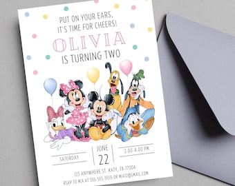 EDITABLE Oh Toodles Minnie Mickey Mouse Clubhouse Donald Pluto Daisy Birthday Party Invitation Disney Birthday Theme INSTANT DOWNLOAD MF2