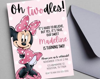 EDITABLE Oh Twodles Minnie Mouse 2nd Birthday Party Invitation oh toodles girl Birthday Invite 2nd Birthday Theme INSTANT DOWNLOAD MM2