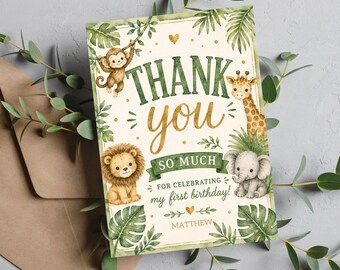 EDITABLE Wild One 1st Birthday Invitation, Safari First Birthday Invitation, Zoo Animals, Party Animal Party Invite Printable DIGITAL WO2
