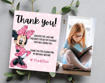Invitación de agradecimiento para el segundo cumpleaños de Minnie Mouse de Oh Two-dles EDITABLE, invitación de cumpleaños para niña, tema de segundo cumpleaños, descarga instantánea MM2