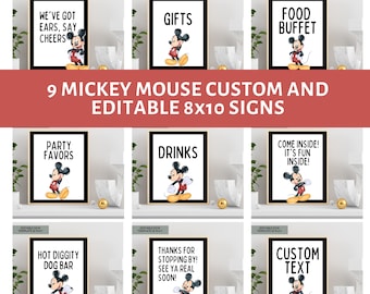 EDITABLE Oh twodles 9 Letreros editables Mickey Mouse 2do cumpleaños Fiesta Oh Toodles boy Letreros de cumpleaños Tema de segundo cumpleaños DESCARGA INSTANTÁNEA MKM1