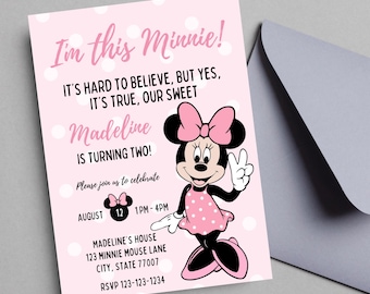 EDITABLE Soy esta Minnie Oh Two-dles Minnie Mouse Invitación para fiesta de segundo cumpleaños Oh Toodles Girl Invitación de cumpleaños DESCARGA INSTANTÁNEA MM2