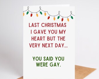 Funny Gay Christmas Card: LGBTQ+ Holiday Greeting (Digital Download, 4.25x5.50")