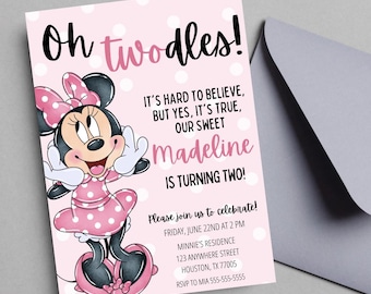 EDITABLE Oh Twodles Minnie Mouse 2nd Birthday Party Invitation oh toodles girl Birthday Invitation 2nd Birthday Theme INSTANT DOWNLOAD MM2