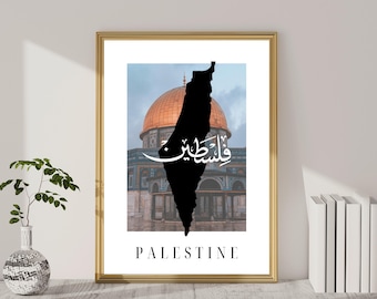Palestine Map Art: Minimalist Islamic Home Decor (Digital Download)