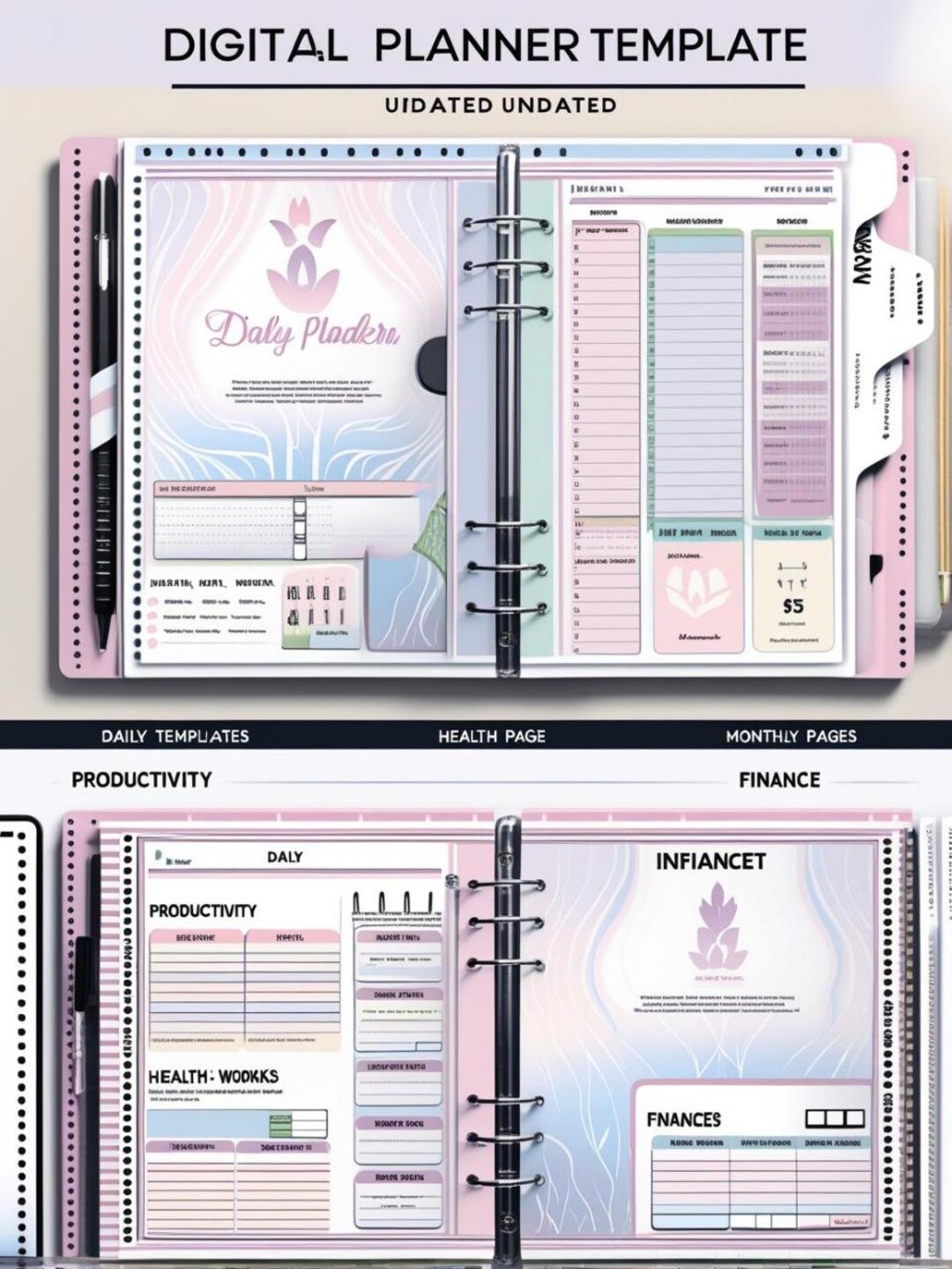 Undated Digital Planner | Landscape, Goodnotes iPad (PDF) - Etsy