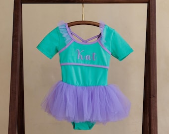 Personalisierte Ballerina Tutu Kleid, Name gesticktes Mädchenkleid