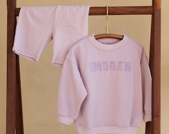 Personalized Kids Sweatshirt & Shorts Set: Custom Embroidered Matching Outfit, School - Days Out - Adventures