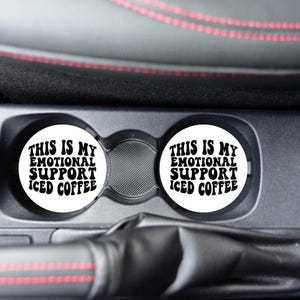 Car coasters, cute car accessories, set of 2, Hand washable.