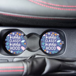Car coasters, cute car accessories, set of 2, Hand washable.