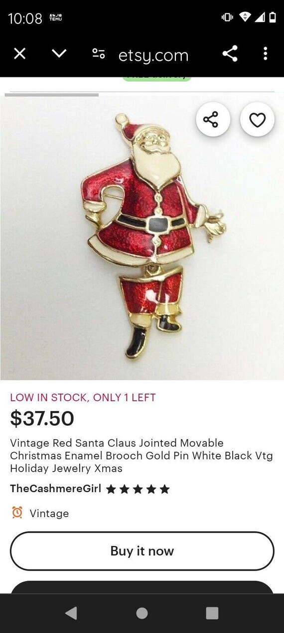 Set 2 Vintage Enamel Standing SANTA Jointed RARE … - image 6