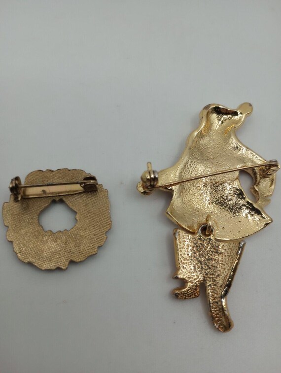 Set 2 Vintage Enamel Standing SANTA Jointed RARE … - image 4