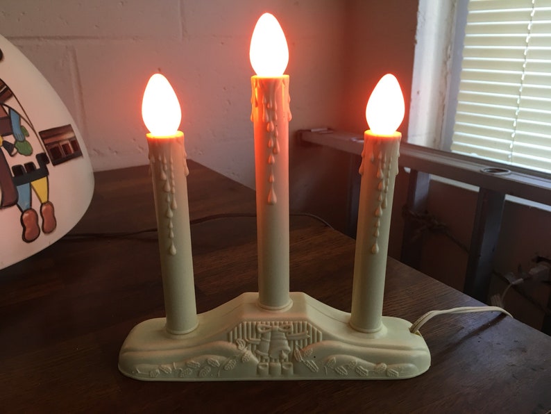 Candelabra Bank Three Light Electric Candelabra Plastic with Etsy
