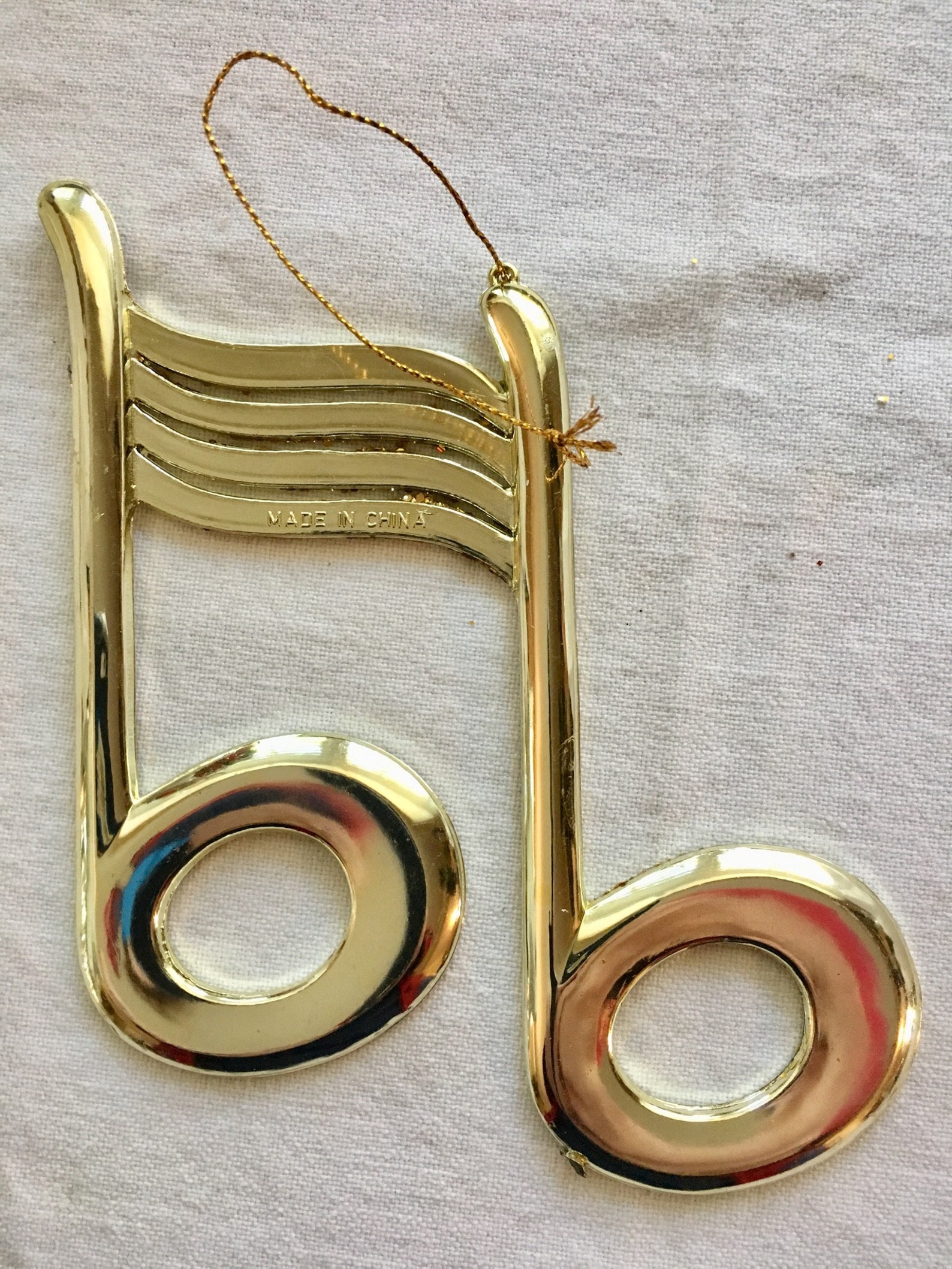MUSIC NOTE Christmas Tree Ornament Plastic Hanging Gold Etsy