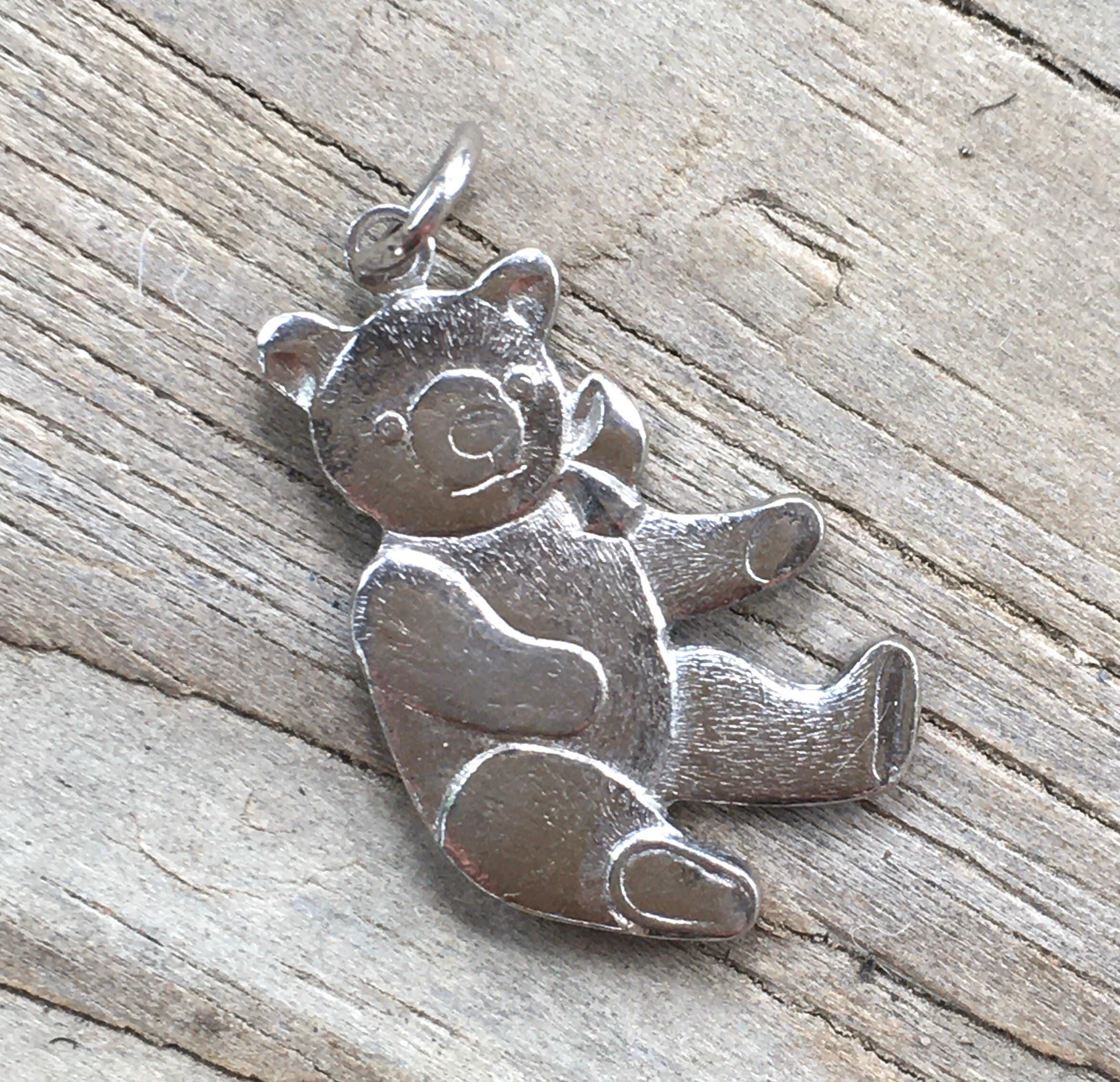 5434 Sterling Silver Dangle Style BEAR Teddy Bear Charm Pendant