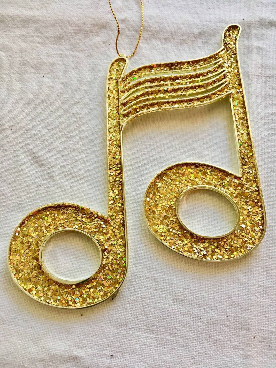 MUSIC NOTE Christmas Tree Ornament Plastic Hanging Gold Etsy