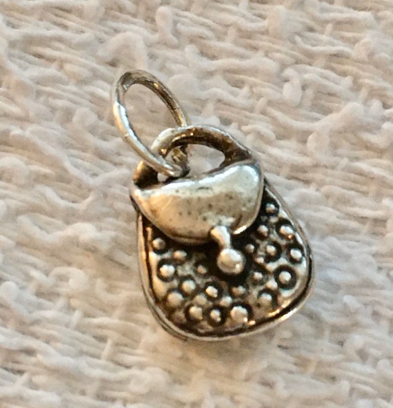 VTG Sterling Silver Hand Carry Purse Charm Pendan… - image 1