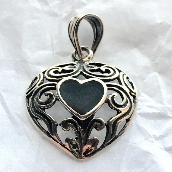 5 Antiuque Copper Filigree Hollow Locket Heart Pendants 26x24mm