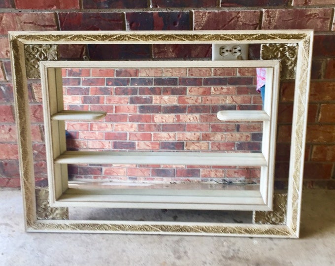Vintage Shadow Box Wall Display Mirror Shelf Mid Century Etsy