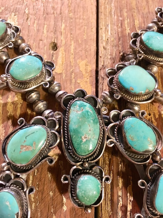Green turquoise necklace vintage discount