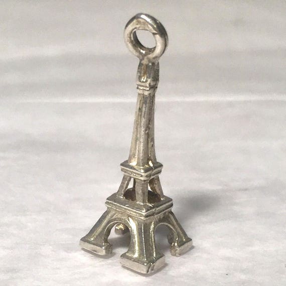 Vintage Sterling Silver Travel Charm Paris Eiffel… - image 1
