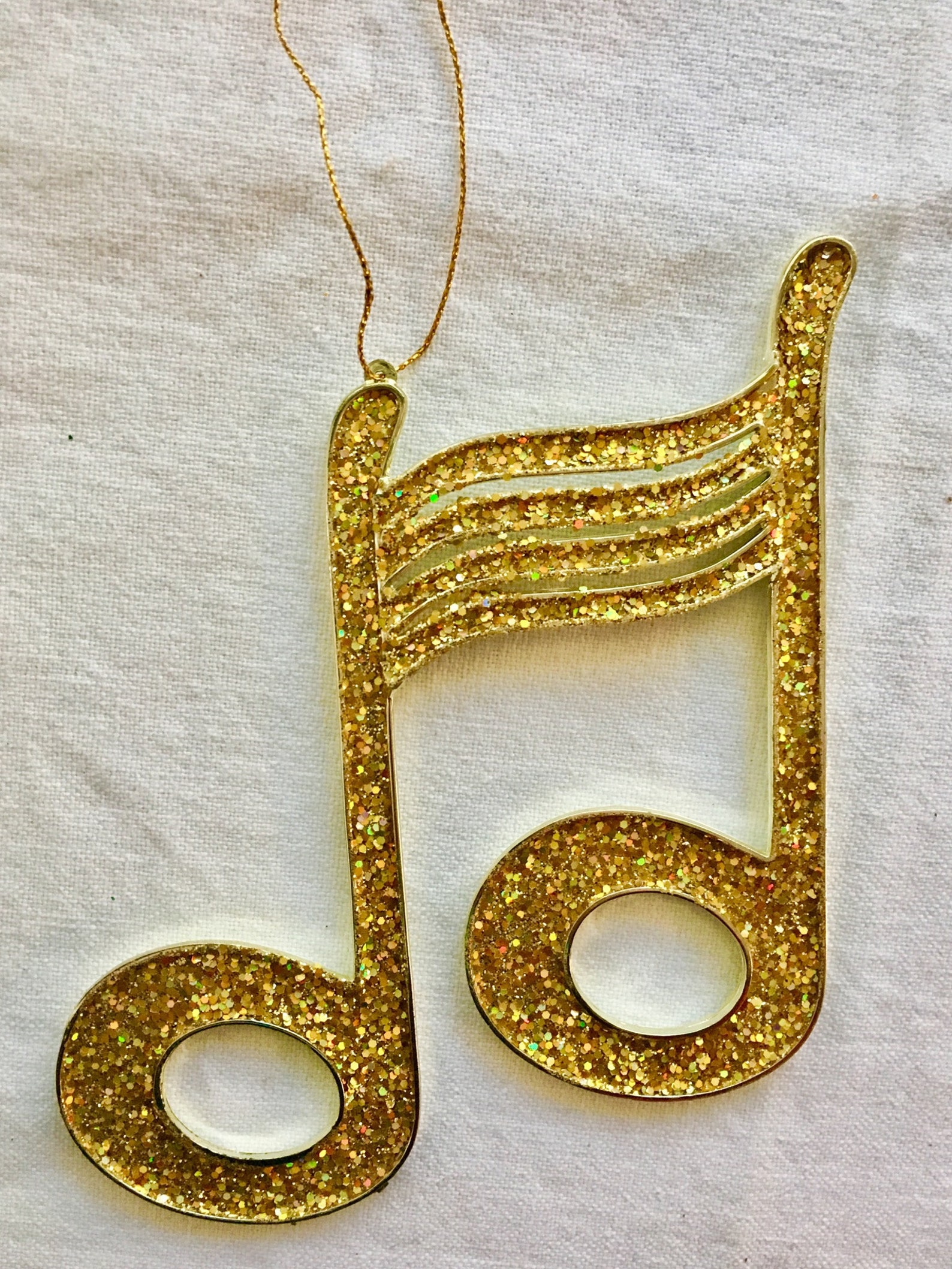 MUSIC NOTE Christmas Tree Ornament Plastic Hanging Gold Etsy