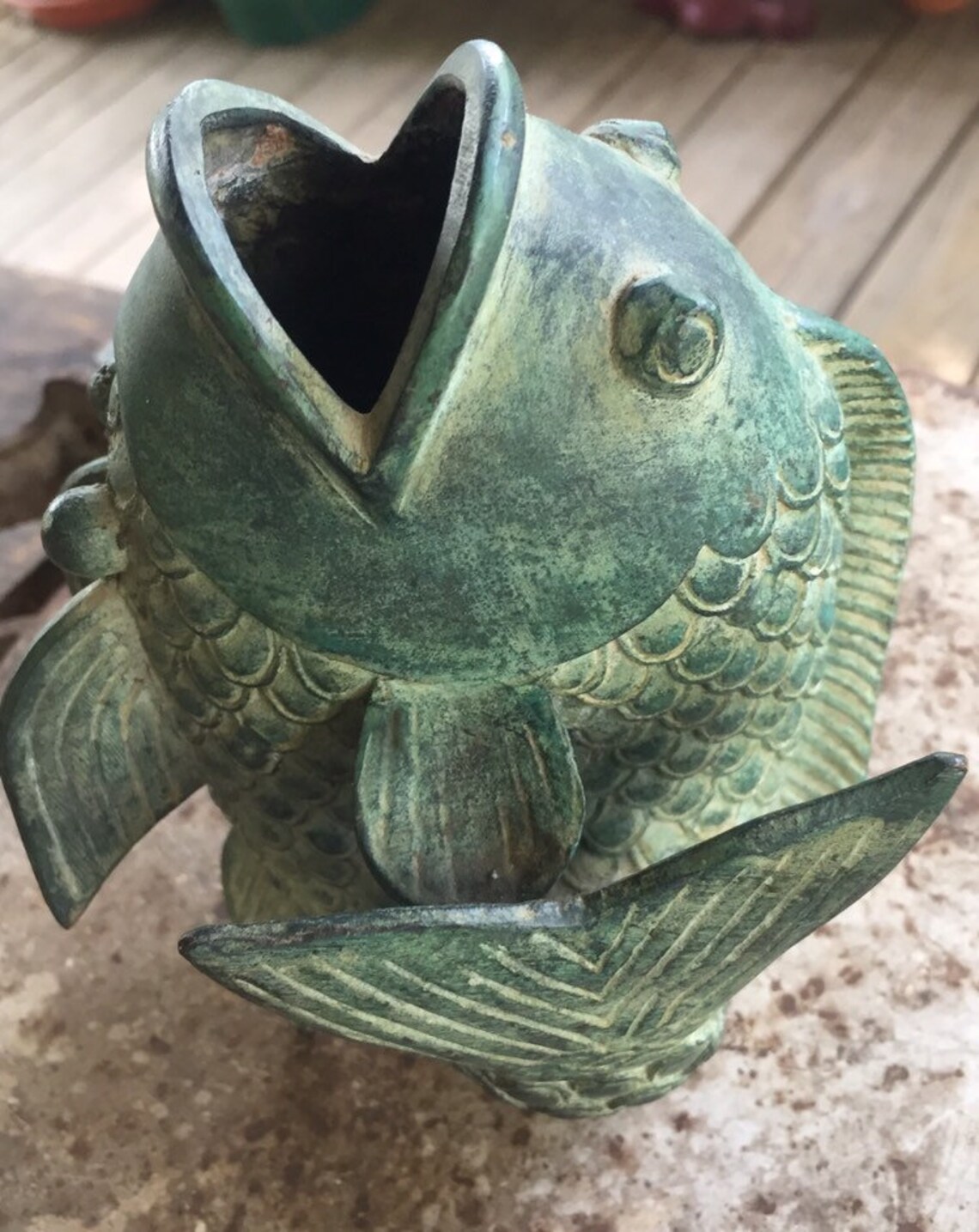 Coppered Bronze Fish Perfect Green Patina Coppered Patina Fish Etsy