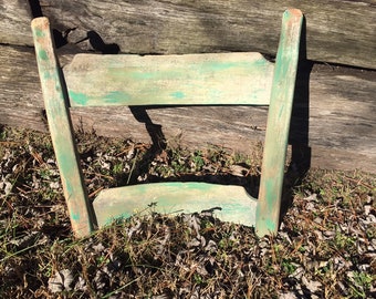 6178 Distressed Chairback Repurposed Multipurpose Shelf Holder
