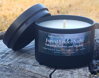 Forest Under Night Soy Candle – Oakmoss, Amber Scent