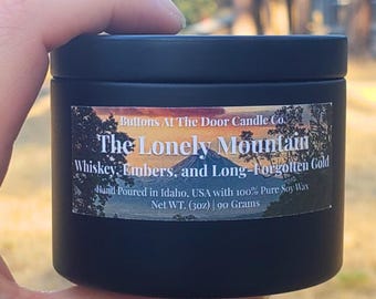 Dwarven Whiskey Soy Candle - The Lonely Mountain, Fantasy Inspired