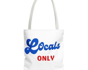 Bolsa de mano exclusiva para locales, elegante bolsa de compras, bolsa de playa, bolsa de mano ecológica, regalo divertido para locales, accesorio de playa personalizado