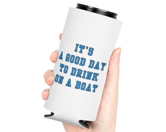 Contenitore termico per bevande "Fun Boat Day" / Koozie per bevande in barca, perfetto per giornate in spiaggia, gite in barca, feste estive, regali