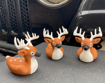 Whitetail Deer Buck Duck Miniature Figurine For Jeeps Dashboards