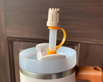 Cute Sand Castle Beach Vacation Summertime Straw Toppers/ Charms For Stanley Tumblers Or Other 9.5mm Straws
