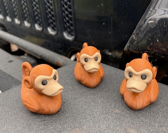 Figura en miniatura de un pato mono para salpicadero de Jeep