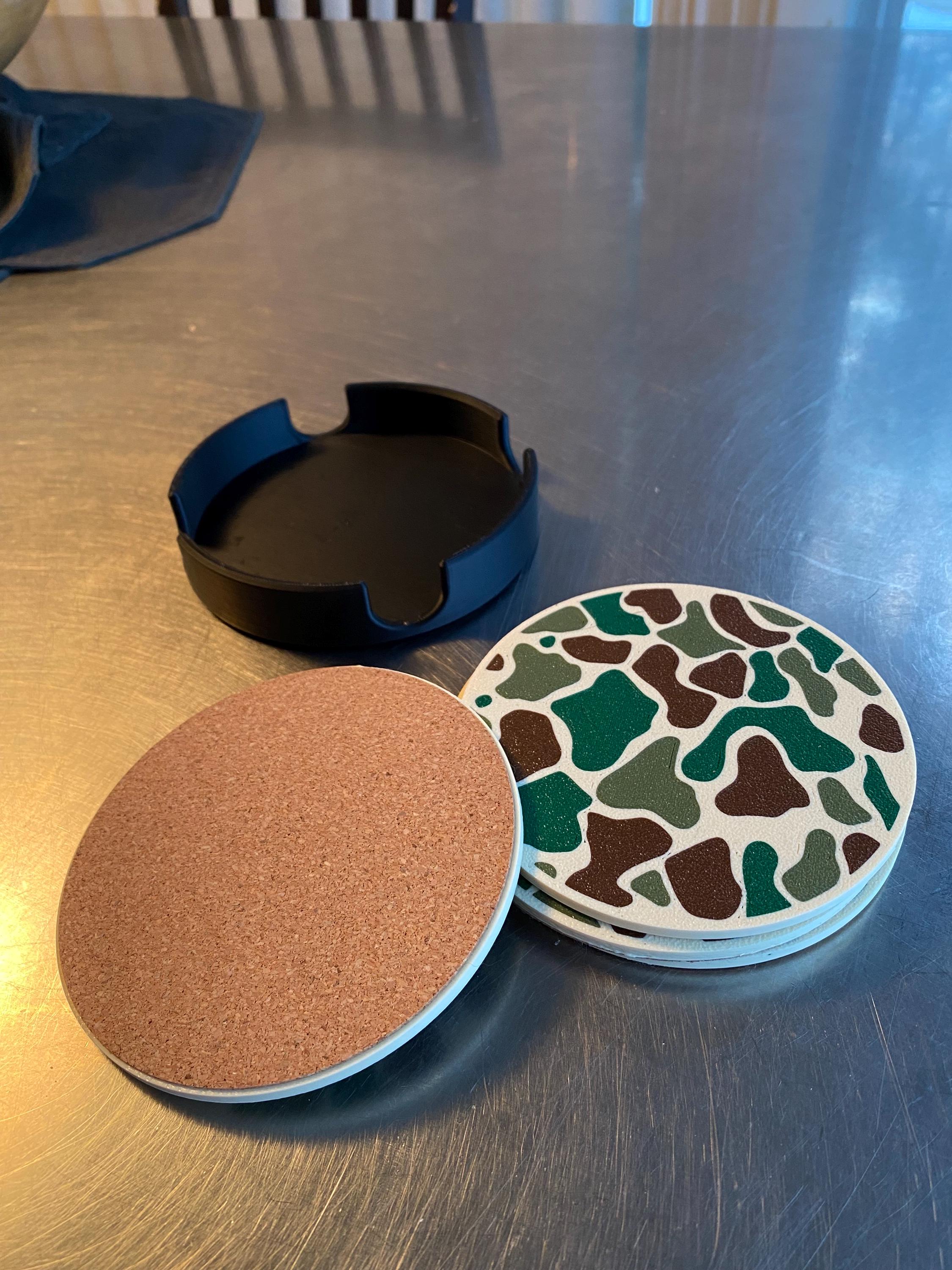 Custom 3D Printed Coaster Set With Holder | Personalized Logo Coasters ...