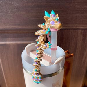 Easter Egg Sugar Cookie Dragon Straw Toppers/ Charms For Stanley Tumblers Or Other 9.5mm Straws